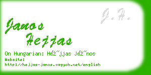 janos hejjas business card